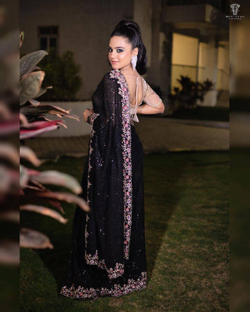 Charming Georgette Saree with Sequin & Embroidery Work