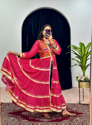 Elegant Faux Georgette Embroidered Shrug with Heavy Work Blouse (Pink)